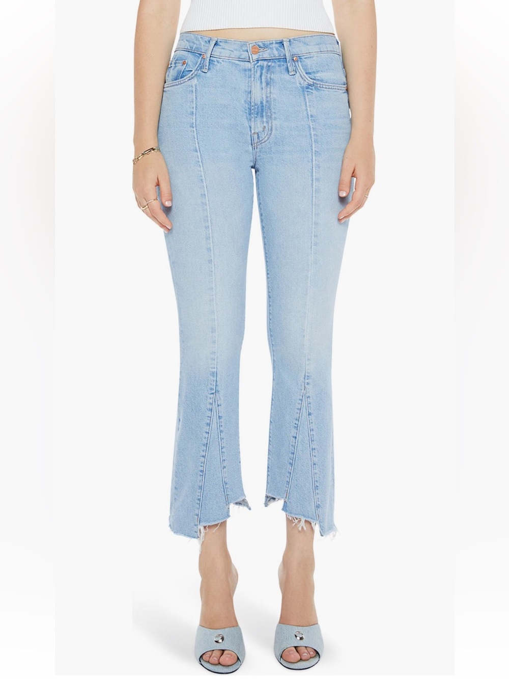 NWT MOTHER THE INSIDER CROP POINTY FRAY in Let's Get It Together Sz 25